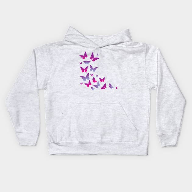 Butterfly - Pink Butterflies Kids Hoodie by KC Happy Shop